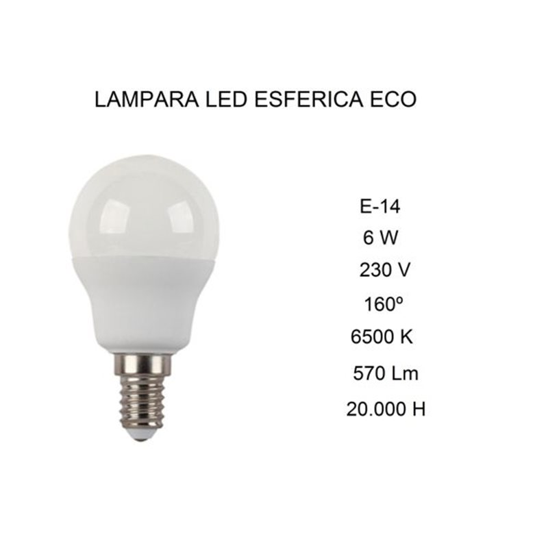 Bombilla LED Fbright ECO 2602939, 6W, E14, 6500K