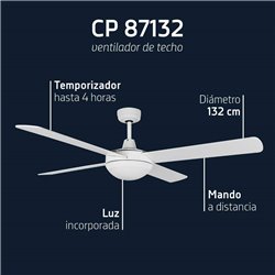 Ventilador techo Orbegozo CP87132, 132cm, 60w, luz