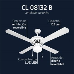 Ventilador techo Orbegozo CL 08132 B 132cm 60w blanco