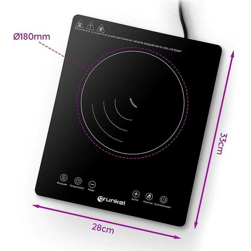 Placa de inducción portátil 2000 W JRD inteligente