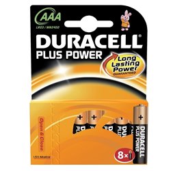 Pila Duracell Alcalina Plus Power AAA LR03 B8