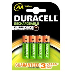 Pila Duracell Recargable AA LR06 1300 mAh B4