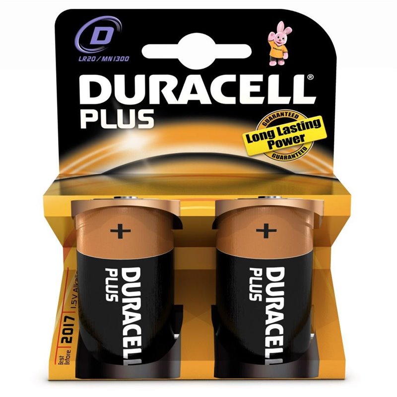 Pila Duracell Alcalina Plus Power D LR20 K2